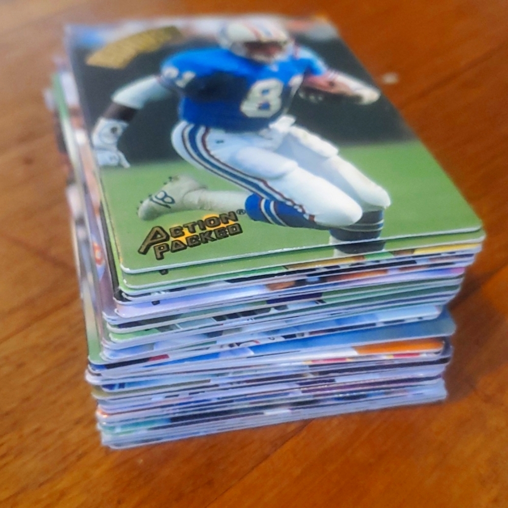 Action packed hard cover cards